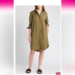 Nordstrom Khaki Shirt Dress. Size Large But Fits Like XL.